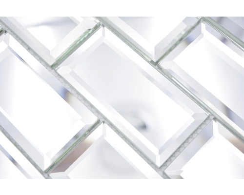 Rechteckige Spiegelmosaikfliesen im Fischgrätenmuster