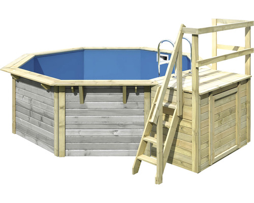 Holzpool mit Leiter und Plattform