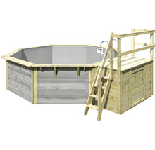 Holzpool mit Leiter und Plattform