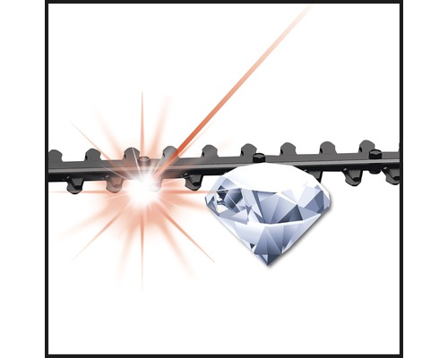 Kette einer Heckenschere mit Diamantschliff