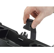 Detailaufnahme des Befestigungssystems einer Fahrradträgerbox