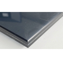 Acrylglasplatte in dunkler Farbe im Detail