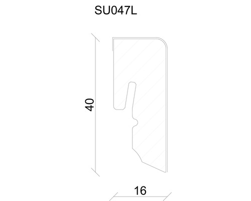 SU047L Profilleiste mit den Maßen 40 mal 16 Millimeter
