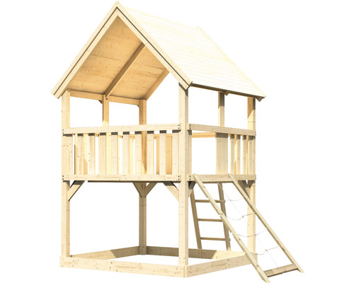 Spielhaus aus Holz mit Leiter für den Garten