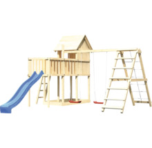 Holzspielhaus mit Rutsche, Schaukel und Kletterleiter für den Garten
