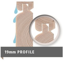Detailansicht 19 mm Profilholz mit Nut- und Federverbindung