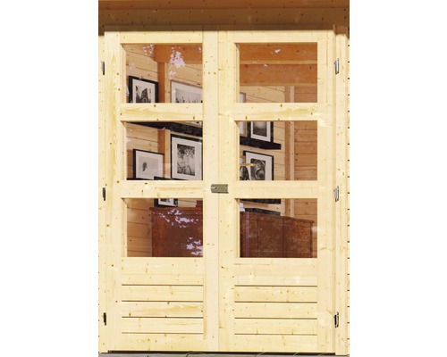 Doppeltür mit Fenstern für ein Gartenhaus