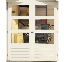 Gartenhaus Karibu Naomi inkl. Schleppdach Fenster 462 x 217 cm terragrau