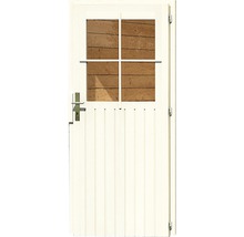 Weiß lackierte Holztür mit Fenster