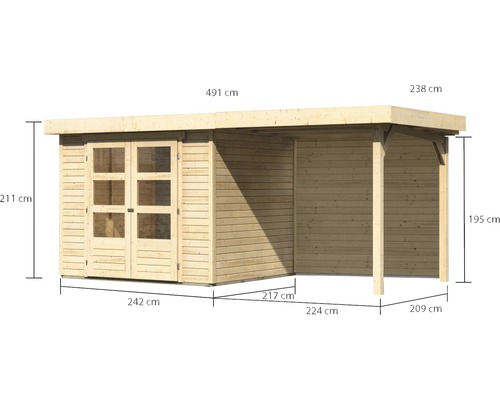 Gartenhaus aus Holz mit Abmessungen