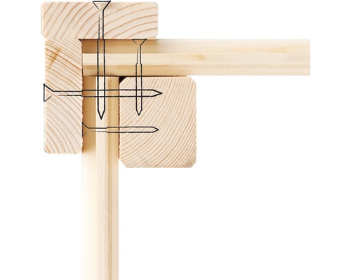 Illustration einer Holzverbindung mit Schrauben