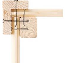 Gartenhaus Karibu Kodiak 3,5 inkl. Anbaudach 2,8 m, Feuerholzoption 528,5 x 262 cm natur
