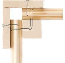 Holzrahmen mit Schrauben verbunden
