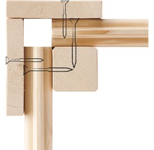 Detailansicht einer Holzverbindung mit Schrauben
