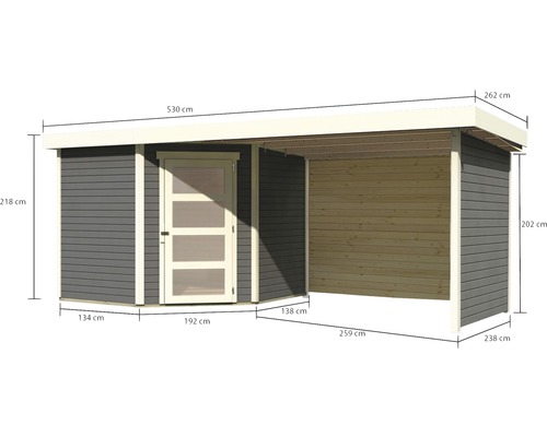 Holzgartenhaus mit Abmessungen