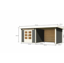 Abmessungen des Holzgartenhauses