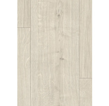 Nahaufnahme von hellem Laminatboden mit Holzstruktur