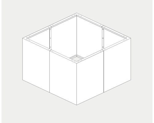 Illustration eines quadratischen Hochbeets