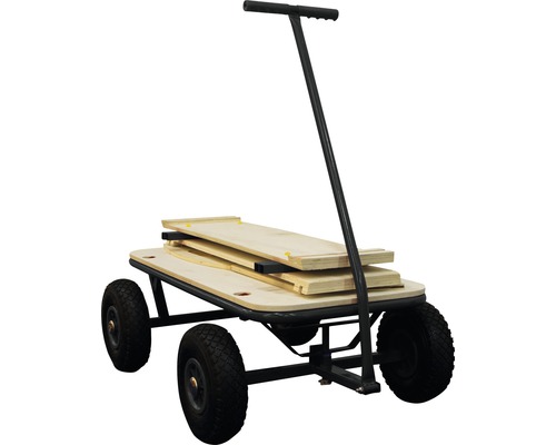 Transportwagen mit Holzplatten auf der Ladefläche