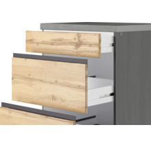 Waschbeckenunterschrank mit drei Schubladen in Holzoptik