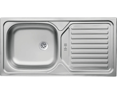 Spüle aus Edelstahl mit Abtropffläche