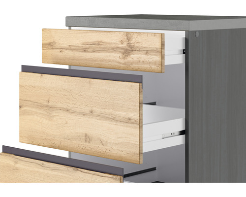 Waschbeckenunterschrank mit Schubladen in Holzoptik