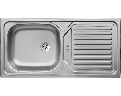 Spülbecken aus Edelstahl mit Abtropffläche