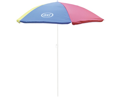 Mehrfarbiger Sonnenschirm mit AXI Logo