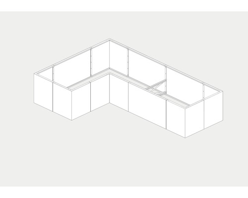 Darstellung eines Eck-Gartenhauses im Aufbau