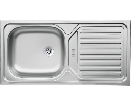 Spüle aus Edelstahl mit Abtropffläche