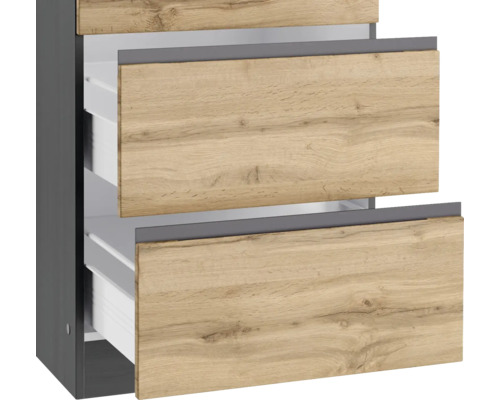 Waschbeckenunterschrank mit zwei Schubladen in Holzoptik