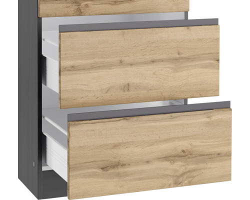 Badezimmerschrank mit zwei Schubladen in Holzoptik