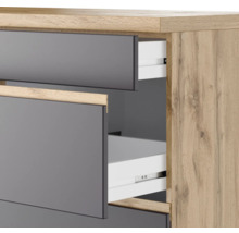 Kommode mit Schubladen in Holzoptik und Grau