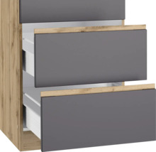 Waschbeckenunterschrank mit drei Schubladen und Holzdekor