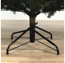 Christbaumständer aus Metall mit vier Füßen unter einem künstlichen Weihnachtsbaum