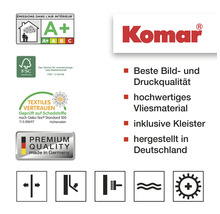 Informationen zu Eigenschaften und Gütesiegeln von Komar-Produkten