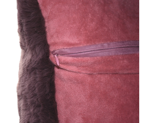 Dekokissen mit Reißverschluss und Fellrand