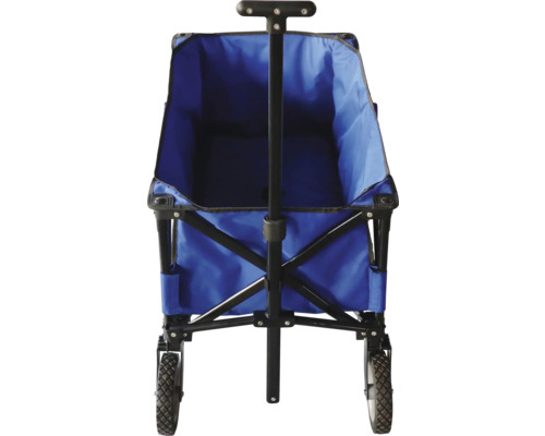Blauer Bollerwagen mit Zugstange