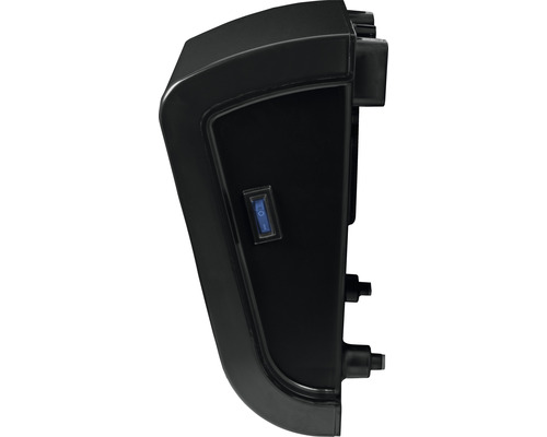 Schwarzes Gerätegehäuse mit Schalter im Detail