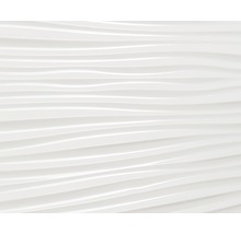 Weiße Wandfliese mit gewellter Oberfläche