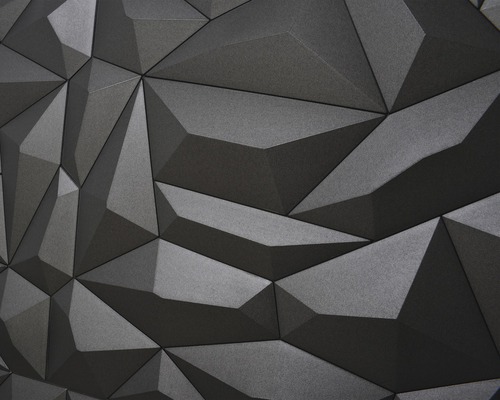 Nahaufnahme einer Wandverkleidung mit geometrischem 3D-Muster