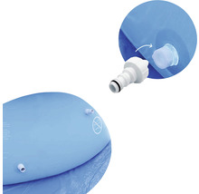Detailansicht eines Wasserbettes mit Ventilen und einem Anschlussstück.