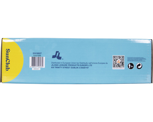 SunClub Produktverpackung mit EN16927 Standard