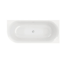 Aufnahme von oben einer Badewanne mit Abfluss