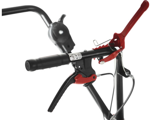 Detailansicht des Lenkers einer Motorhacke