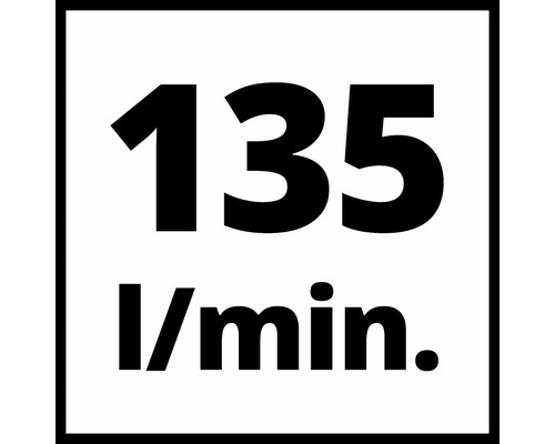 Symbol für 135 Liter pro Minute