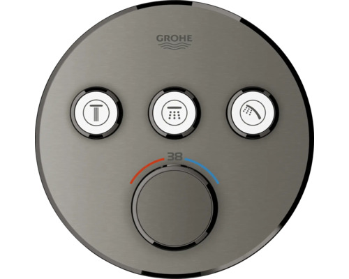 Grohe Logo. Grohe SmartControl Unterputz Thermostat mit Bedienelementen.
