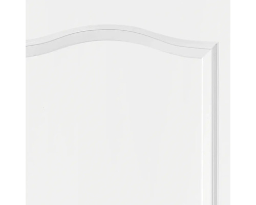 Detail einer weißen Innentür mit geschwungenem Design