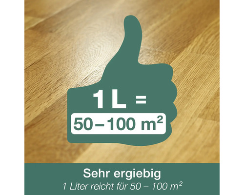 Symbol, das zeigt, dass ein Liter 50 bis 100 Quadratmeter abdeckt