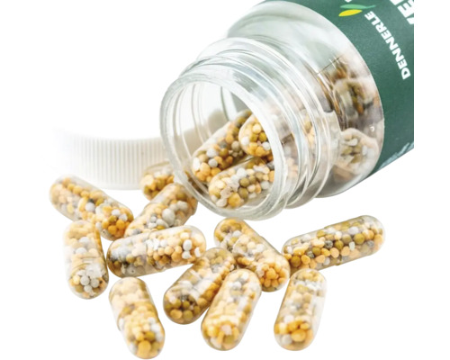 Düngekapseln in einer geöffneten Dose.